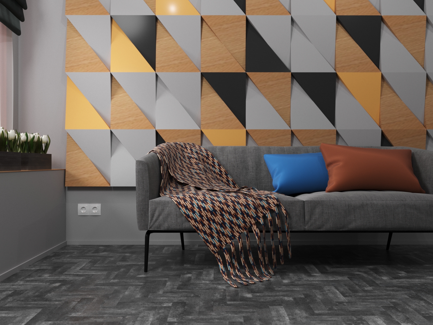 Кварцвиниловая плитка FineFloor клеевая Craft Small Plank Дюранго FF-445 венгерская елка 261,3×65,3×2,5 фото в интерьере