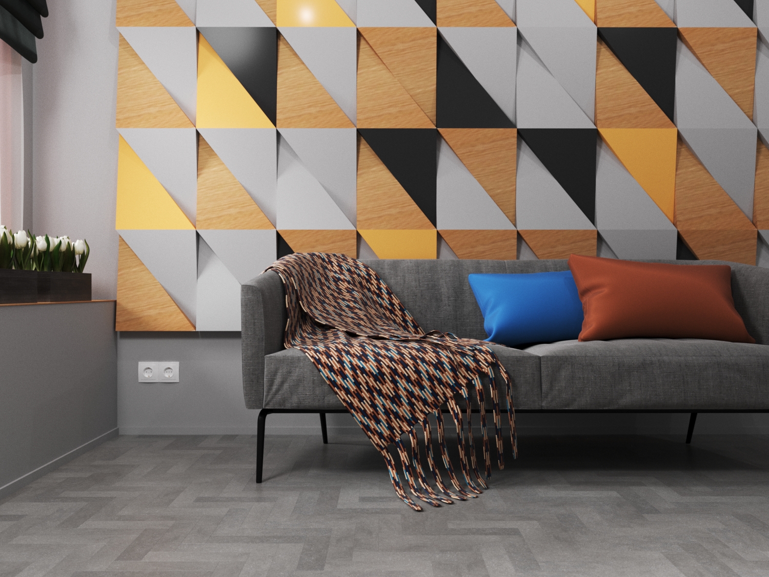 Кварцвиниловая плитка FineFloor клеевая Craft Small Plank Кампс-Бей FF-488 венгерская елка 261,3×65,3×2,5 фото в интерьере