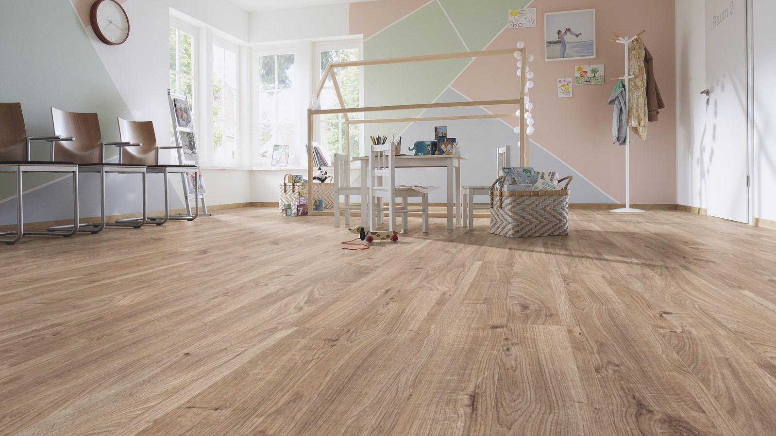 Ламинат Group Thys X-Treme. T Дуб Belgian Beige 712901 1845×188×12 фото в интерьере