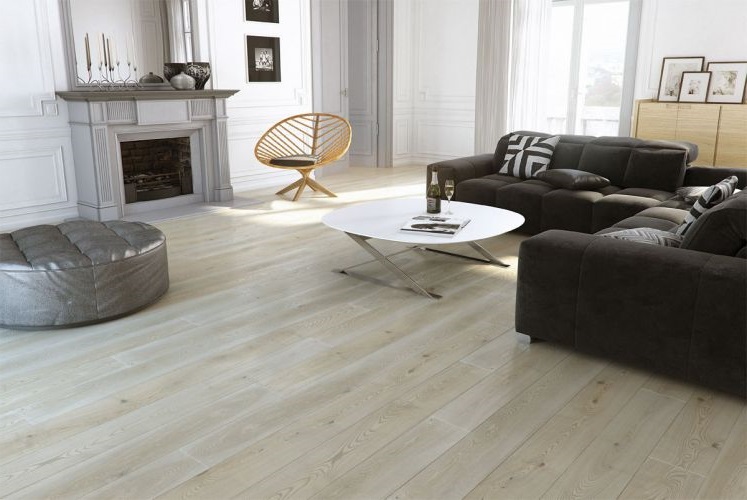 Паркетная доска Barlinek Exclusive ясень Meringue (Platinum) Grande 1092×180×14 фото в интерьере