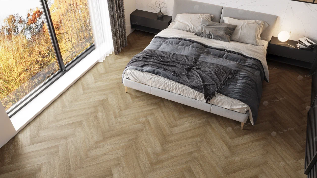 Кварцвиниловый SPC ламинат Alpine Floor Expressive Parquet Кантрисайд ECO 10-2 венгерская елка 610×122×6 фото в интерьере Кварцвиниловый SPC ламинат Alpine Floor Expressive Parquet Кантрисайд ECO 10-2 венгерская елка 610×122×6 фото в интерьере