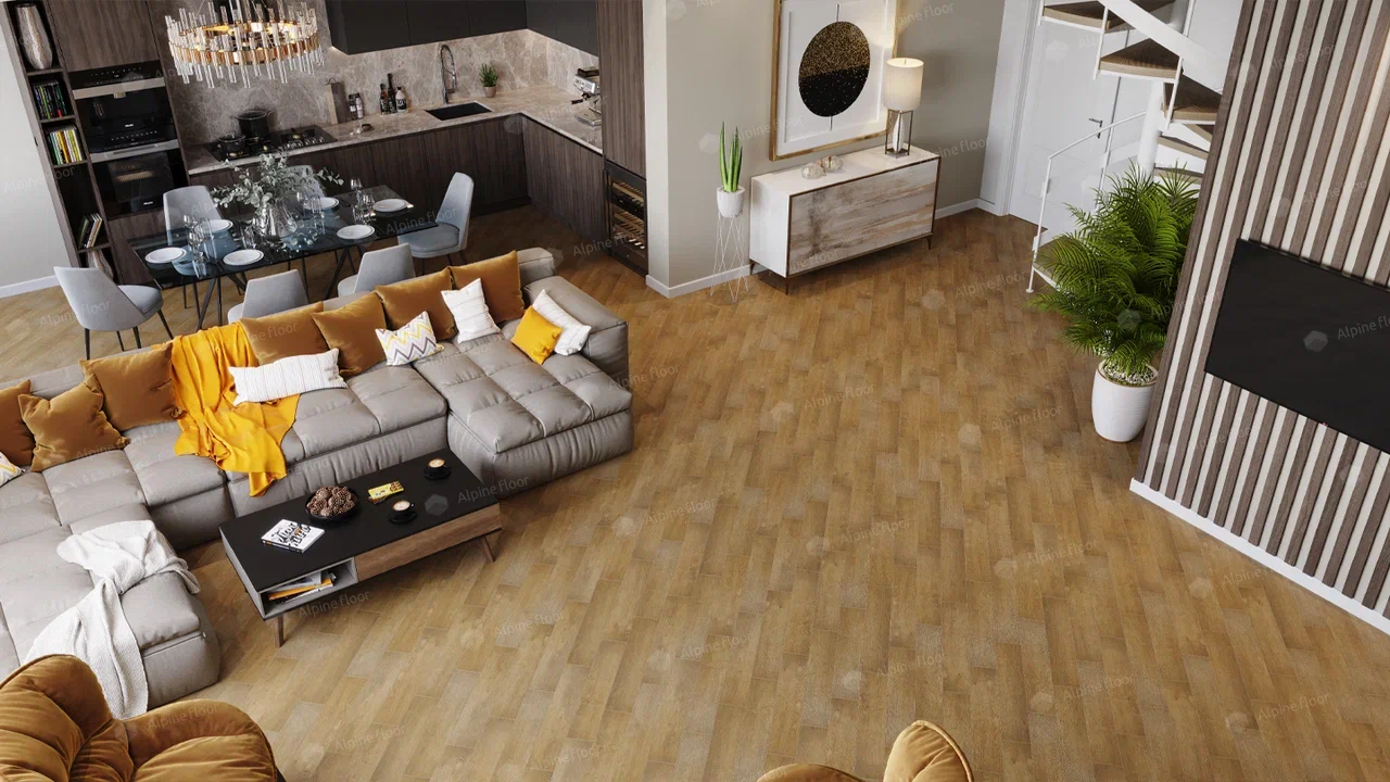 Кварцвиниловый SPC ламинат Alpine Floor Expressive Parquet Песчаная Буря ECO 10-4 венгерская елка 610×122×6 фото в интерьере Кварцвиниловый SPC ламинат Alpine Floor Expressive Parquet Песчаная Буря ECO 10-4 венгерская елка 610×122×6 фото в интерьере
