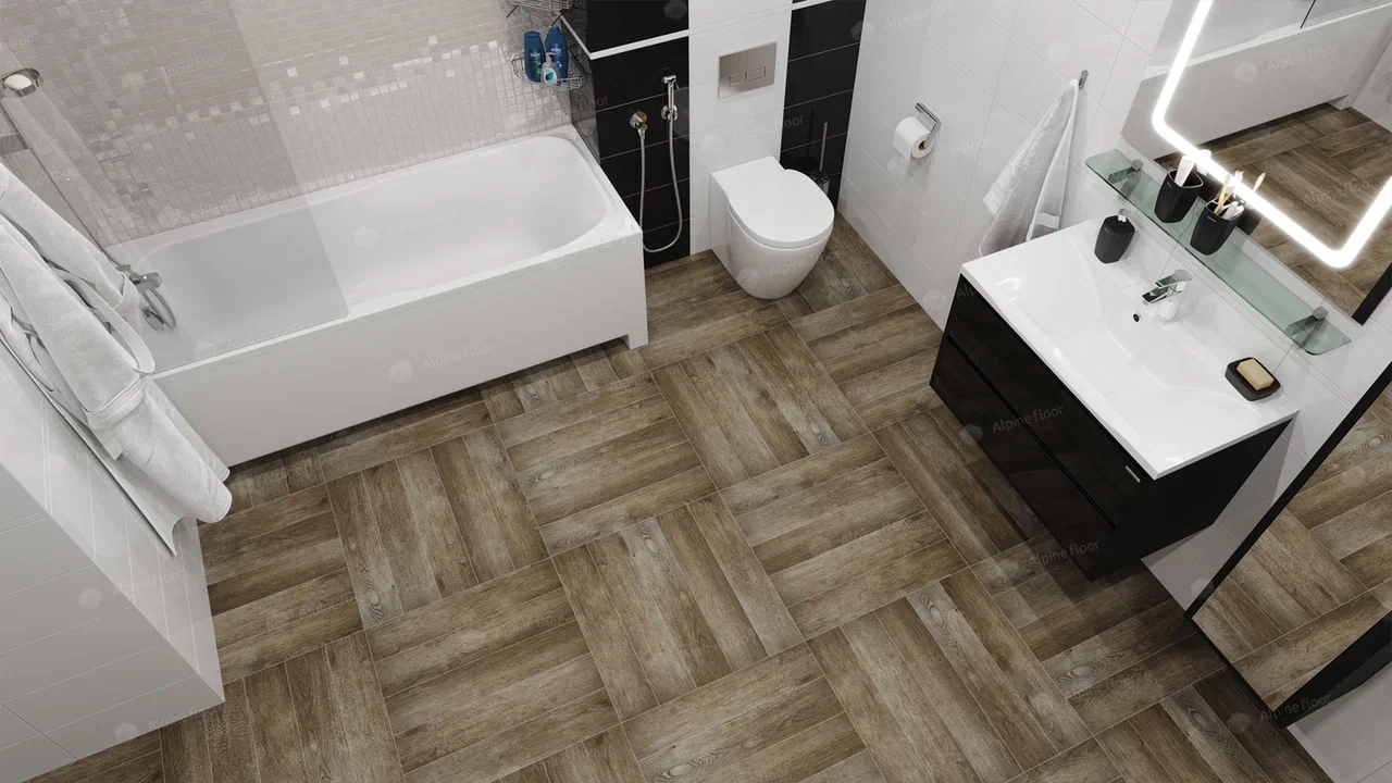 Кварцвиниловый SPC ламинат Alpine Floor Expressive Parquet Американское Ранчо ECO 10-6 венгерская елка 610×122×6 фото в интерьере Кварцвиниловый SPC ламинат Alpine Floor Expressive Parquet Американское Ранчо ECO 10-6 венгерская елка 610×122×6 фото в интерьере