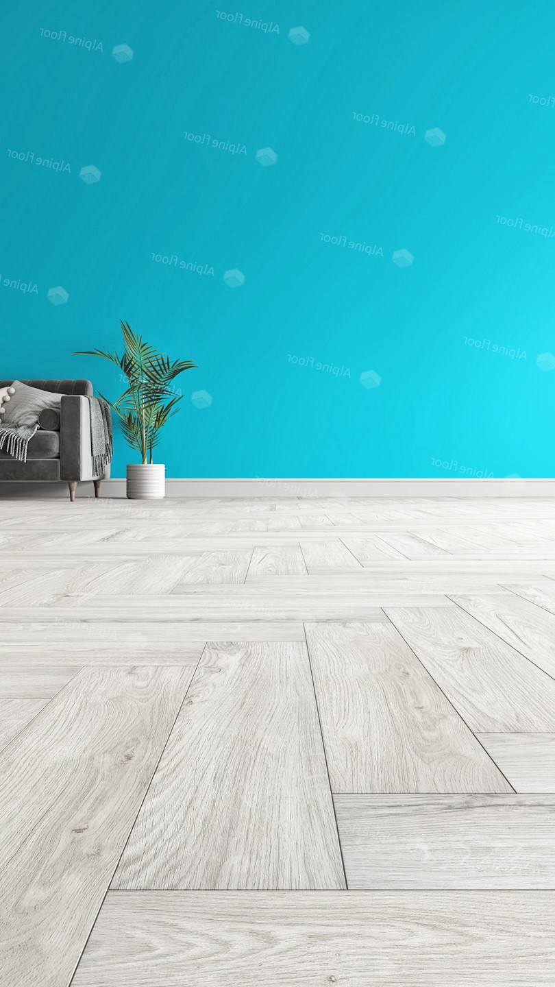 Кварцвиниловый SPC ламинат Alpine Floor Parquet Light Снежный ECO 13-11 венгерская елка 600×125×4 фото в интерьере