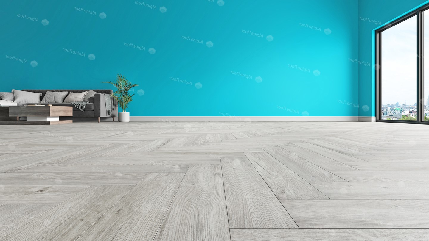 Кварцвиниловый SPC ламинат Alpine Floor Parquet Light Снежный ECO 13-11 венгерская елка 600×125×4 фото в интерьере