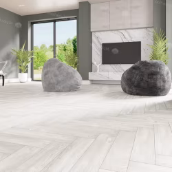 Кварцвиниловый SPC ламинат Alpine Floor Parquet Light Дуб Арктик ECO 13-4 венгерская елка 600×125×4