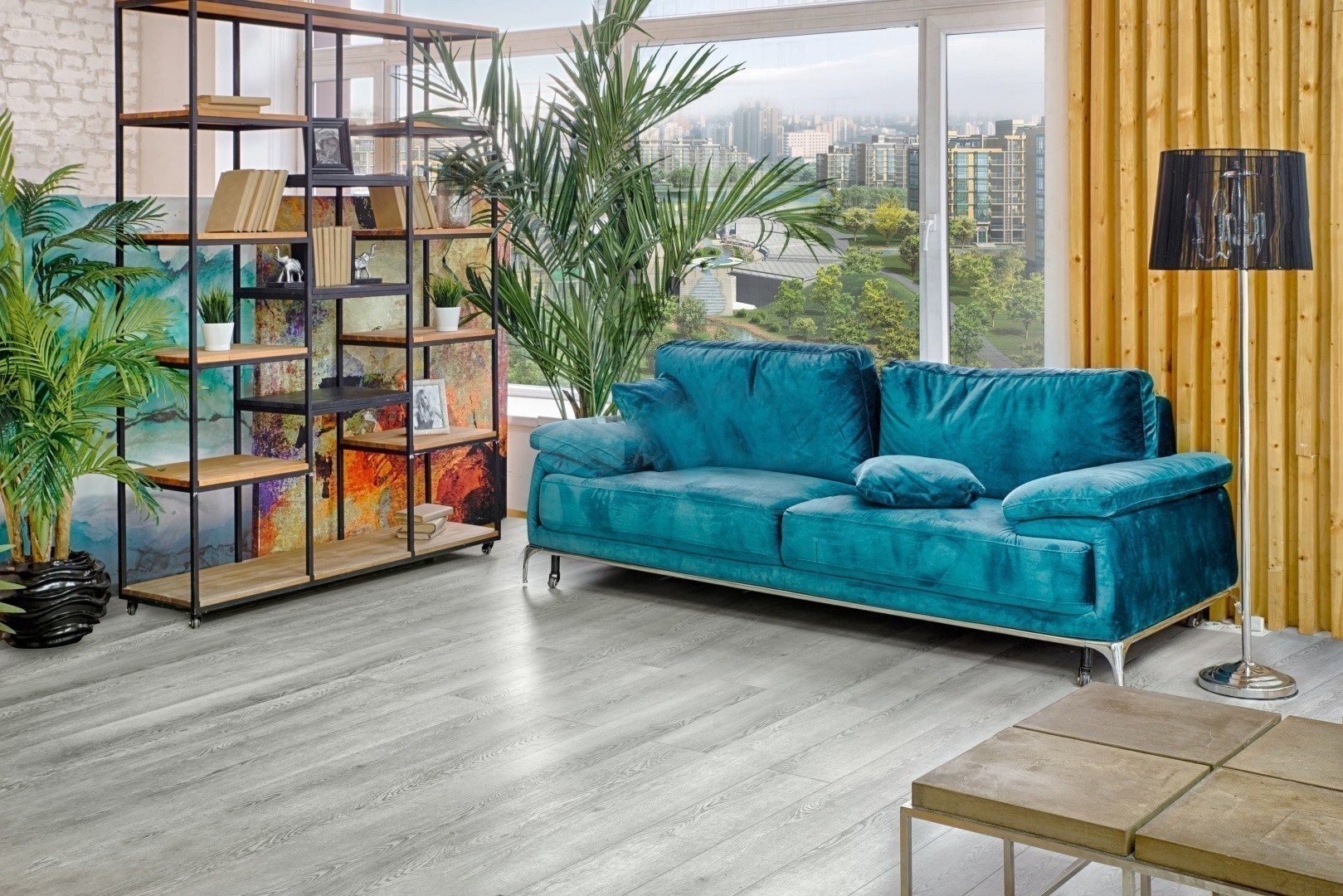 Кварцвиниловый SPC ламинат Alpine Floor Grand Sequoia Дейнтри ECO 11-12 1220×183×4 фото в интерьере