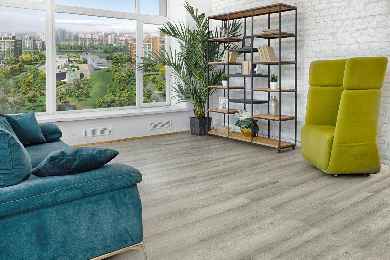 Кварцвиниловый SPC ламинат Alpine Floor Grand Sequoia Каунда ECO 11-14 1524×180×4 фото в интерьере