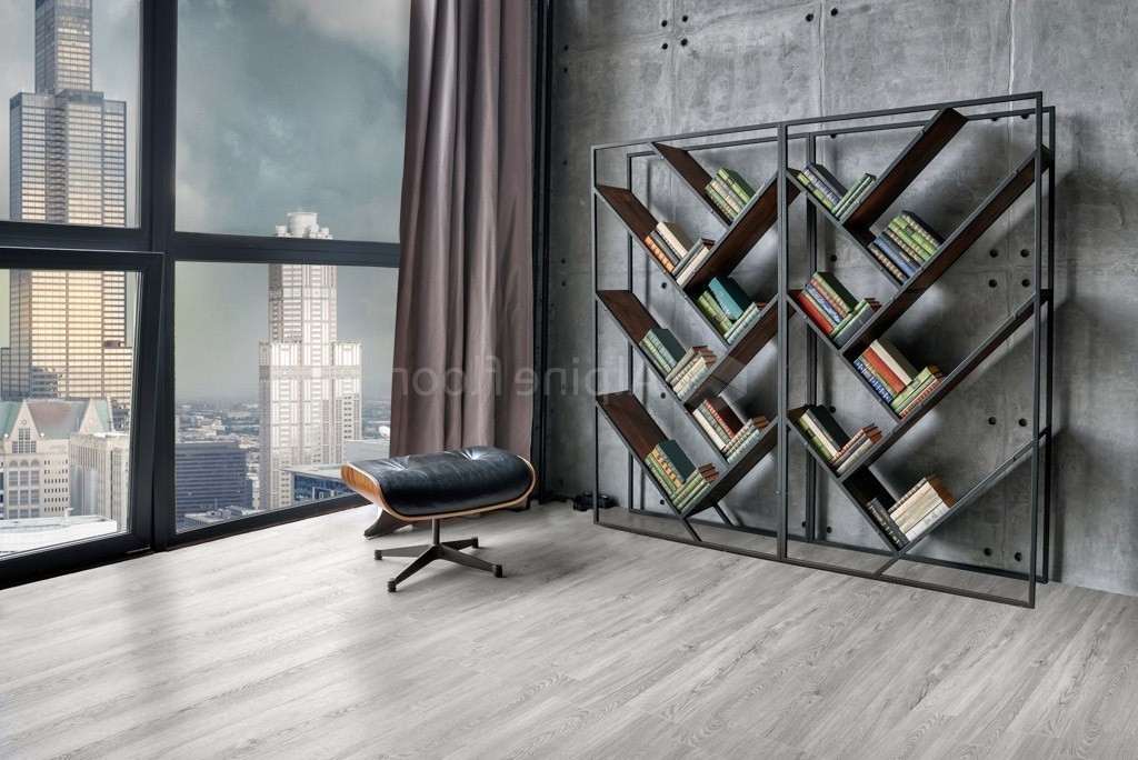 Кварцвиниловый SPC ламинат Alpine Floor Sequoia Снежная ECO 6-8 1220×183×4 фото в интерьере