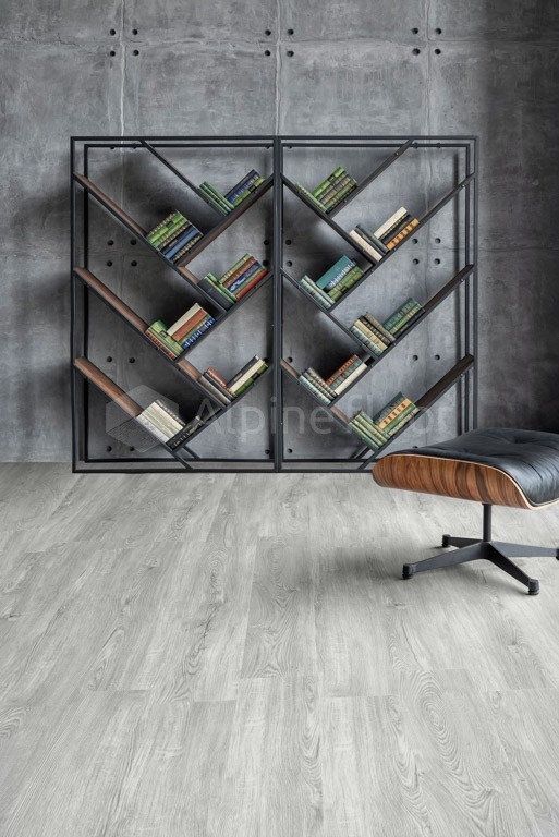 Кварцвиниловый SPC ламинат Alpine Floor Sequoia Снежная ECO 6-8 1220×183×4 фото в интерьере
