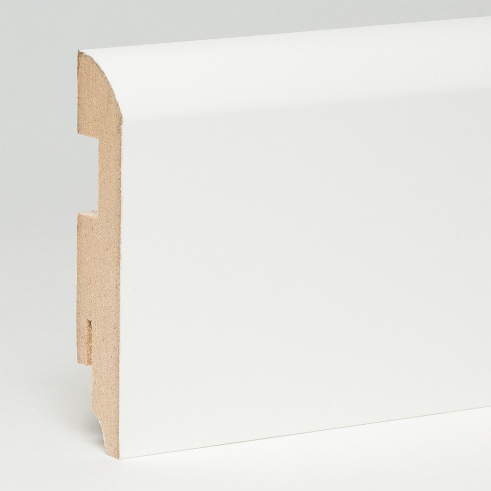 Плинтус МДФ ламинированный TeckWood белый Титан 2150×100×16