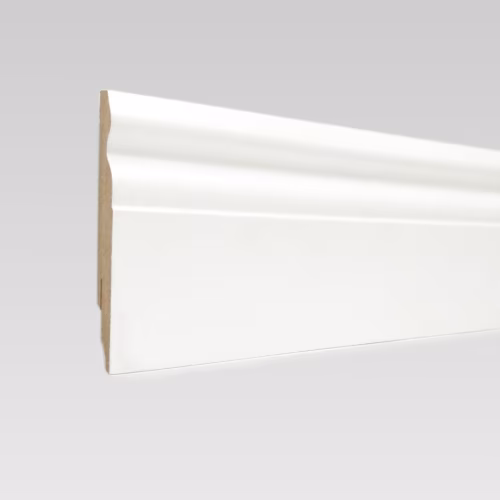 Плинтус МДФ ламинированный TeckWood белый Титан Классик 2150×80×16