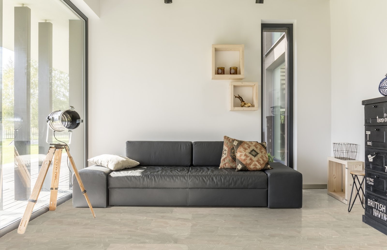 Ламинат AGT Spark Design by Defne Koz Крем PRK701 1200×190×12 фото в интерьере