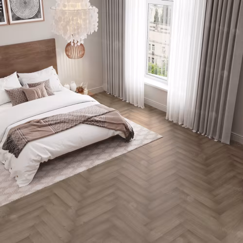 Кварцвиниловый SPC ламинат Alpine Floor Parquet Light Дуб Насыщенный ECO 13-7 венгерская елка 600×125×4