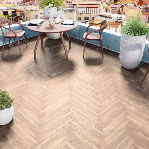 Кварцвиниловый SPC ламинат Alpine Floor Parquet Light Дуб Макадамия ECO 13-10 венгерская елка 600×125×4