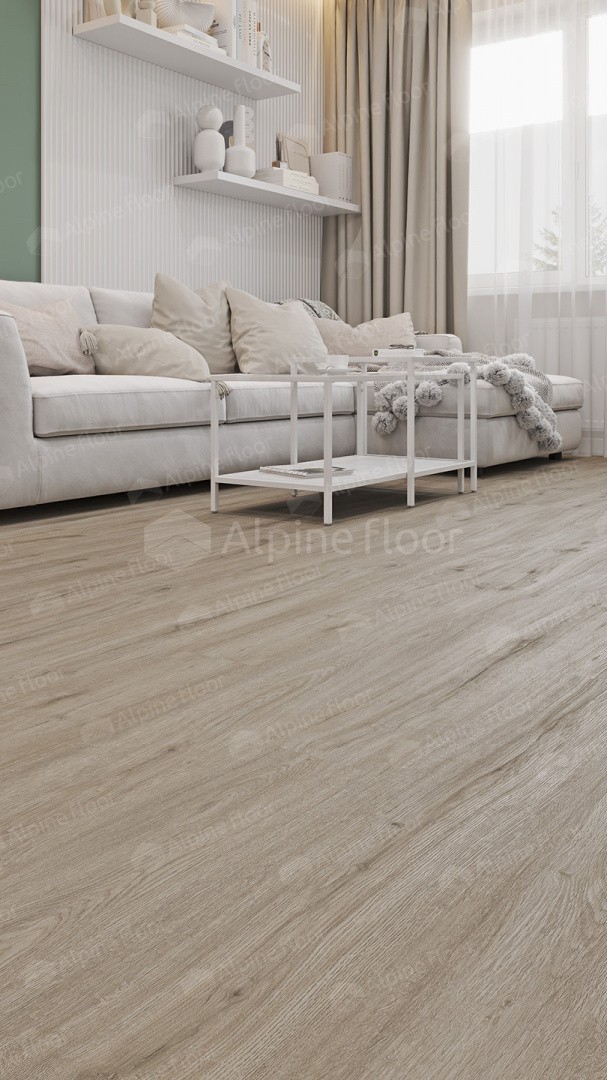 Кварцвиниловый SPC ламинат Alpine Floor Solo Прэсто ECO 14-8 1220×183×3.5 фото в интерьере