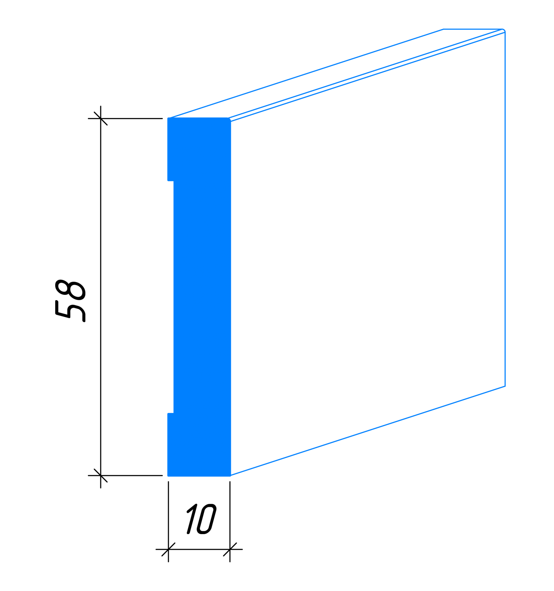 Вставка МДФ под покраску в скрытый плинтус Madest Decor 2505810 2400×58×10