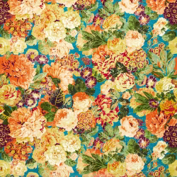 Обои Sanderson One Sixty Very Rose And Peony Kingfisher/Rowan Berry 217027