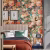 Обои Sanderson One Sixty Very Rose And Peony Kingfisher/Rowan Berry 217027 фото в интерьере