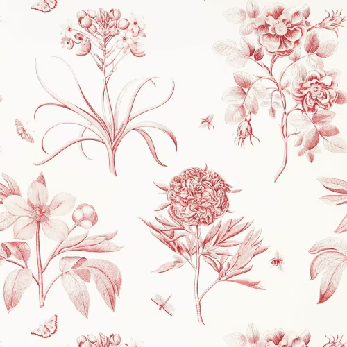 Обои Sanderson One Sixty Etchings & Roses Amanpuri Red 217054