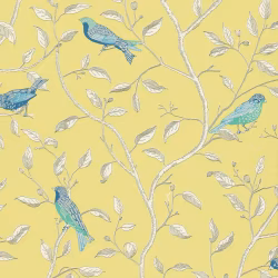 Обои Sanderson One Sixty Finches Yellow DOPWFI101