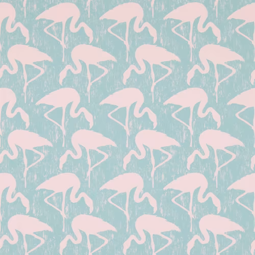 Обои Sanderson One Sixty Flamingos Turquoise Pink 214569