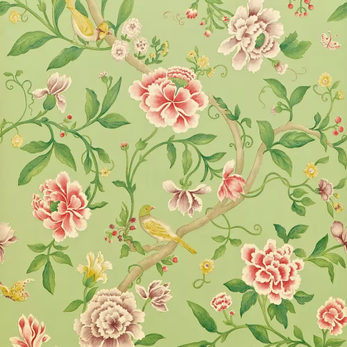 Обои Sanderson One Sixty Porcelain Garden Rose/Fennel DCAVPO101
