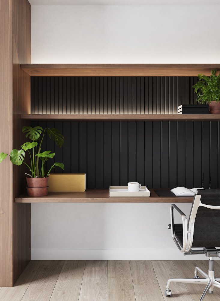 Стеновая панель под покраску Orac Decor Bar W116F гибкая 2000×250×20 фото в интерьере