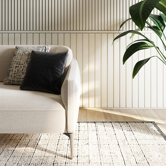 Стеновая панель под покраску Orac Decor Bar W116F гибкая 2000×250×20 фото в интерьере