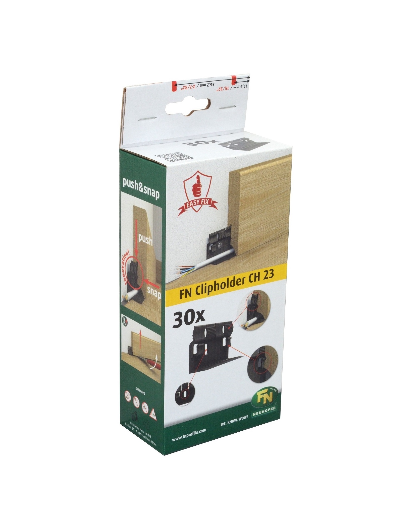 Клипсы Neuhofer Holz CH23 для крепления плинтусов 708801, 30 штук