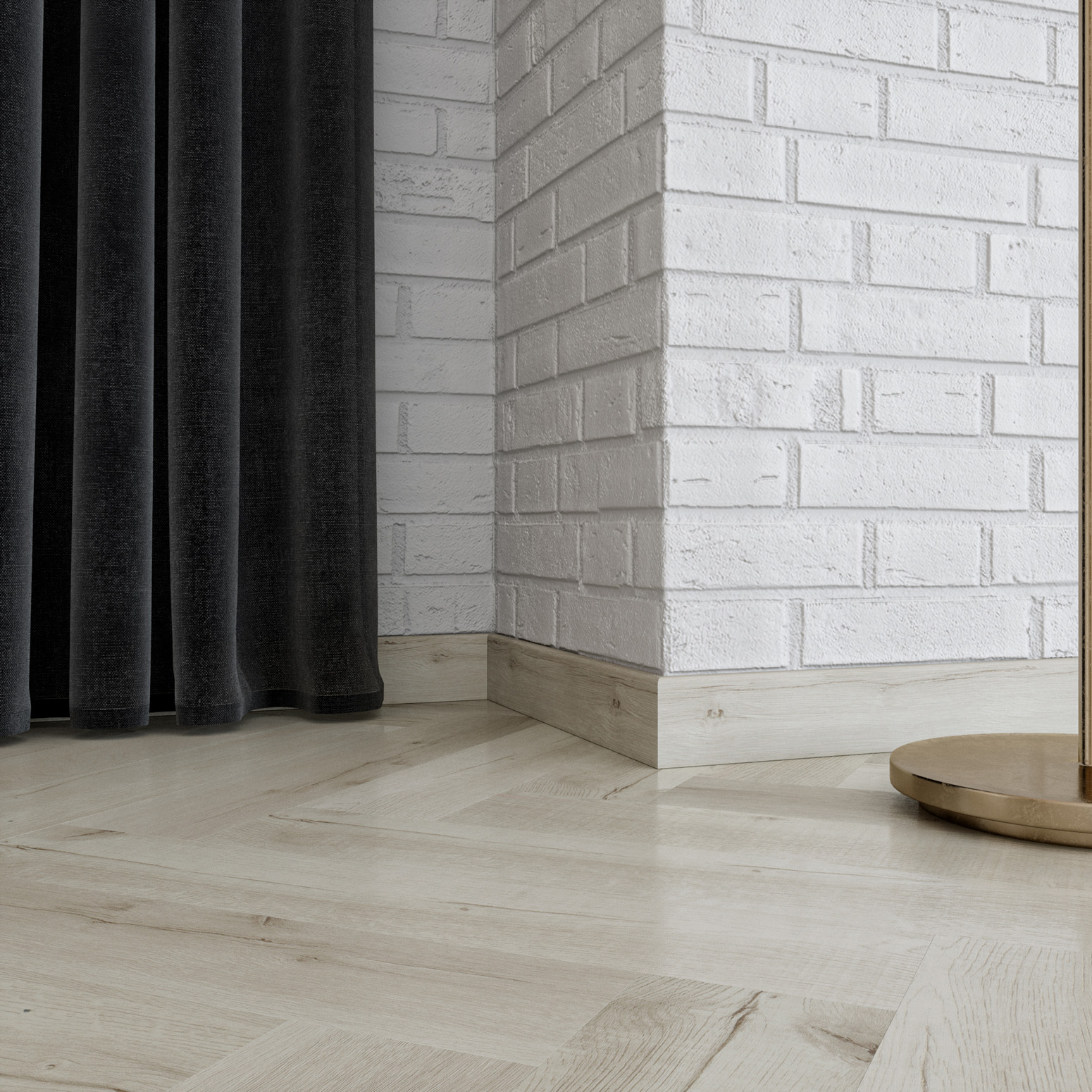 Плинтус Fargo Дуб Лондонский туман 81996-14 2200×80×11 фото в интерьере