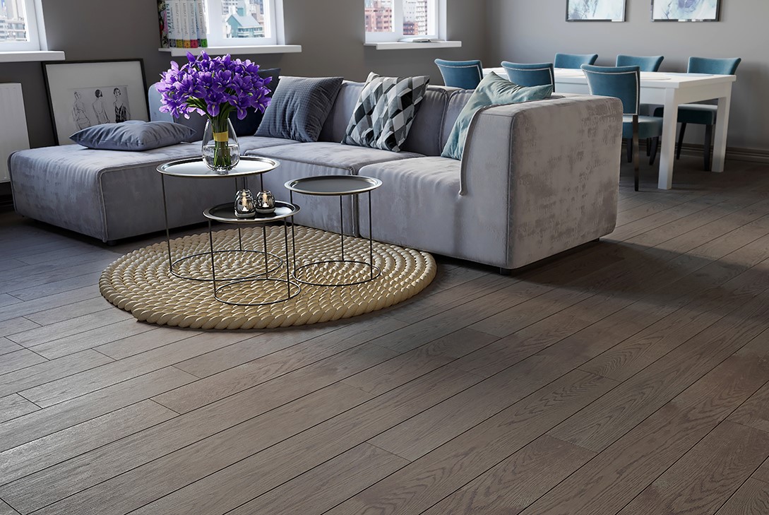 Инженерная доска Gran Parte Дуб Мокачино Mocaccino 020 прайм-селект 500−1500×155×15 фото в интерьере