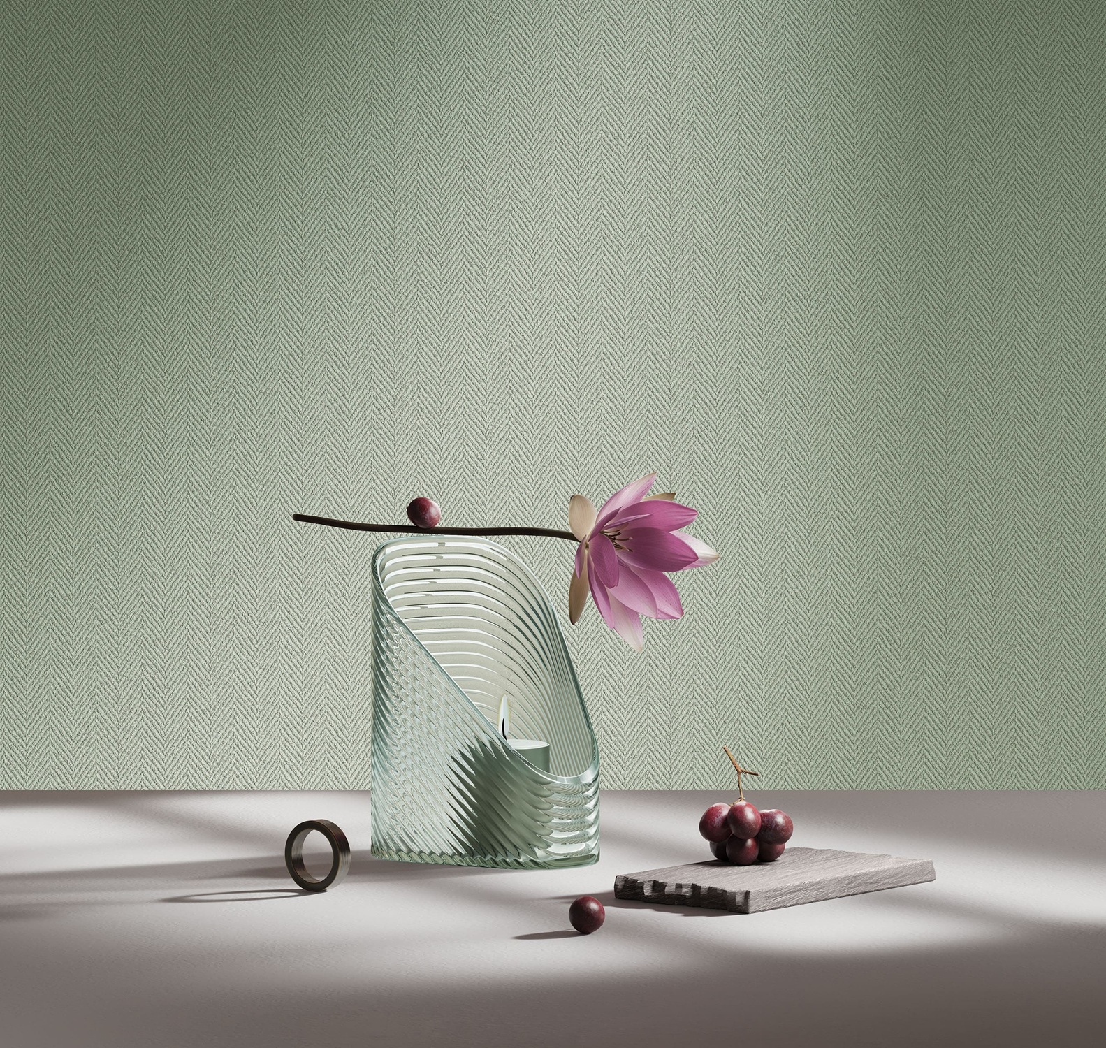 Обои под покраску Milassa Wall Booster Текстурная полоска Textured Stripes WB STR4 001 10,05×1 фото в интерьере