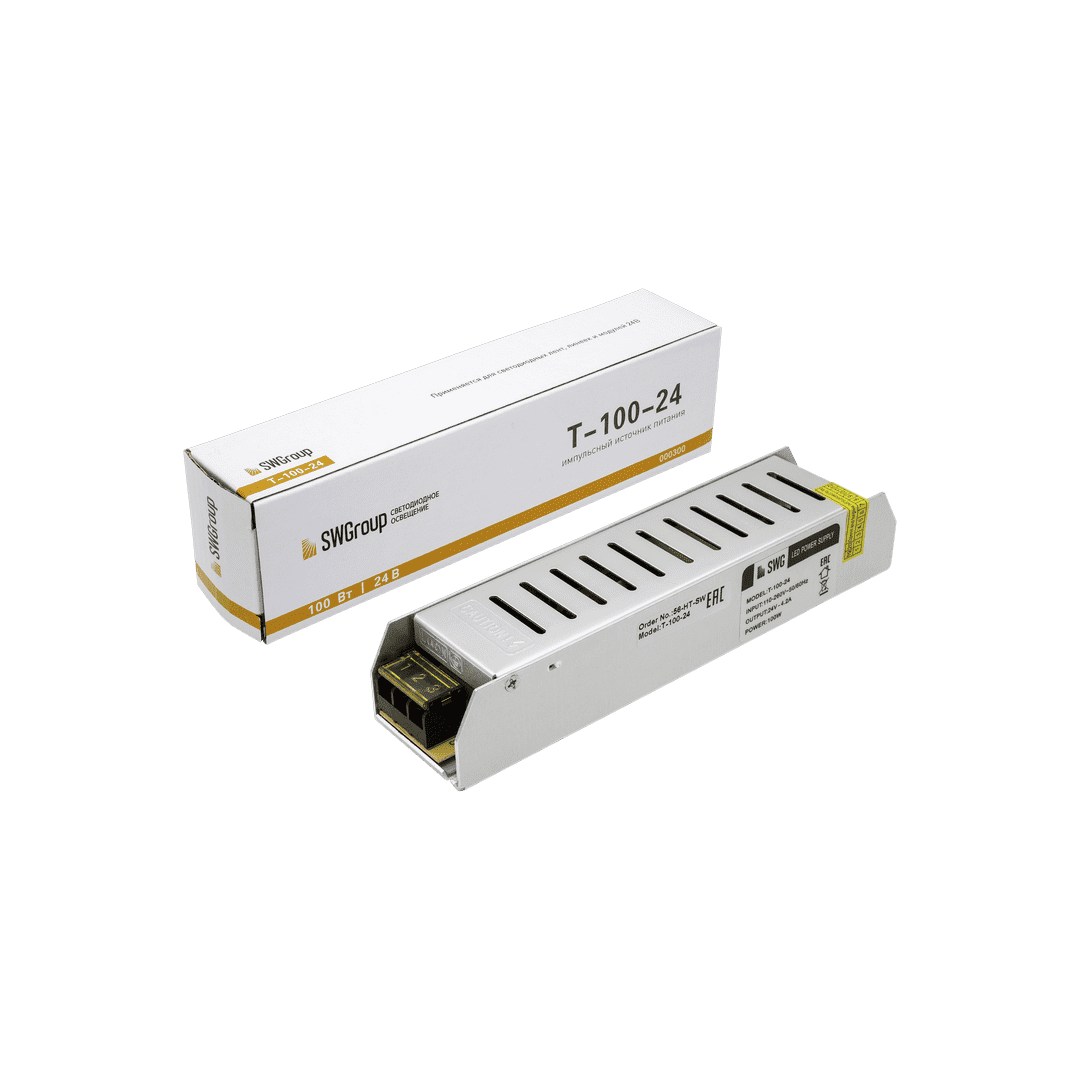 Блок питания SWG для светодиодной ленты 000300 24В 100Вт T-100-24 Блок питания SWG для светодиодной ленты 000300 24В 100Вт T-100-24