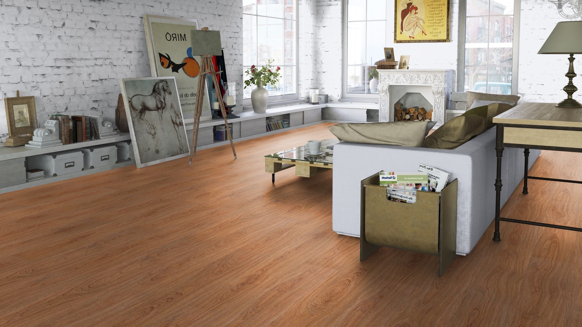Ламинат Tarkett Intermezzo Oak Tango beige 504023050 1292×194×8 фото в интерьере