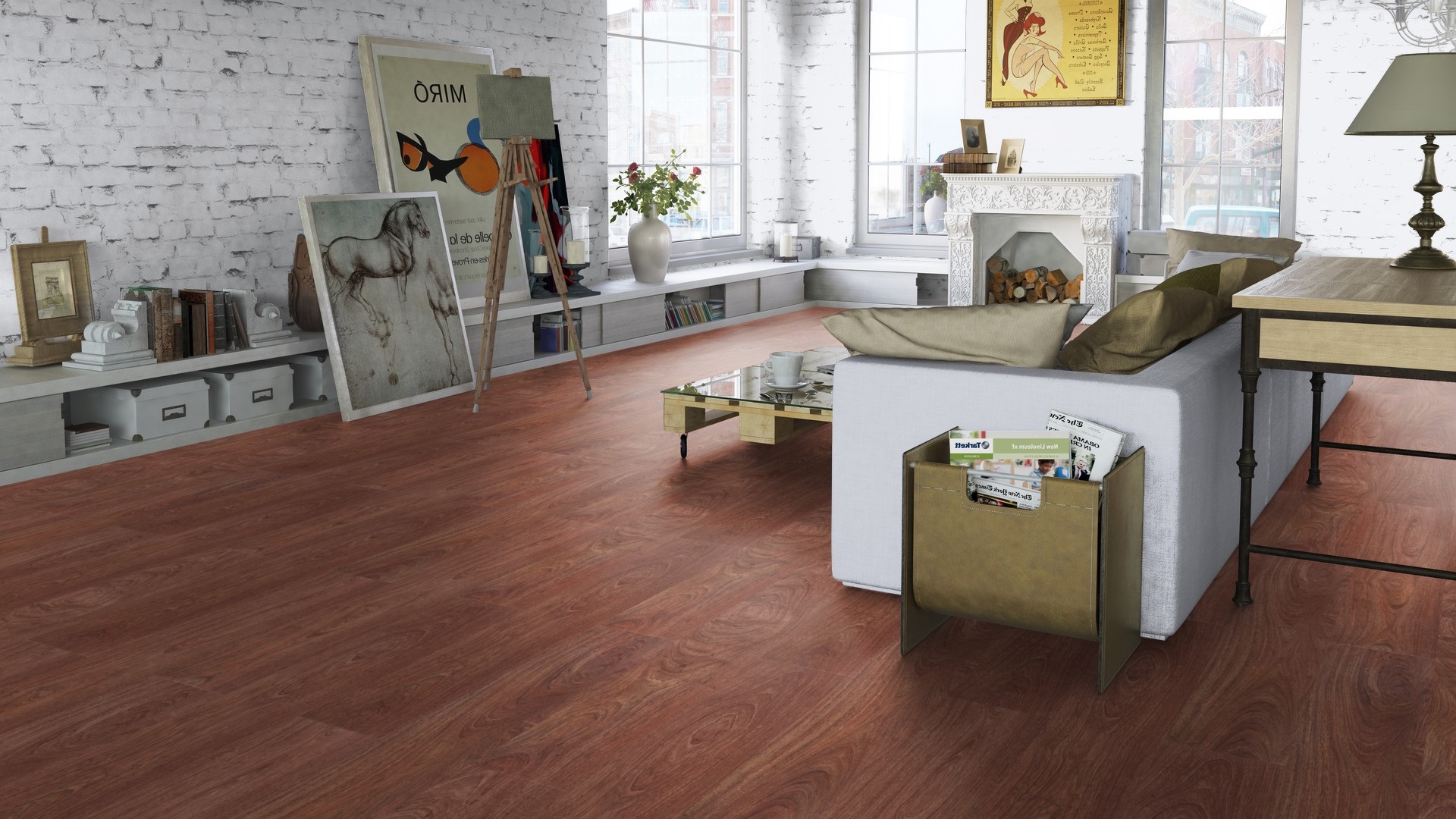 Ламинат Tarkett Robinson Jatoba 504035073 1292×194×8 фото в интерьере