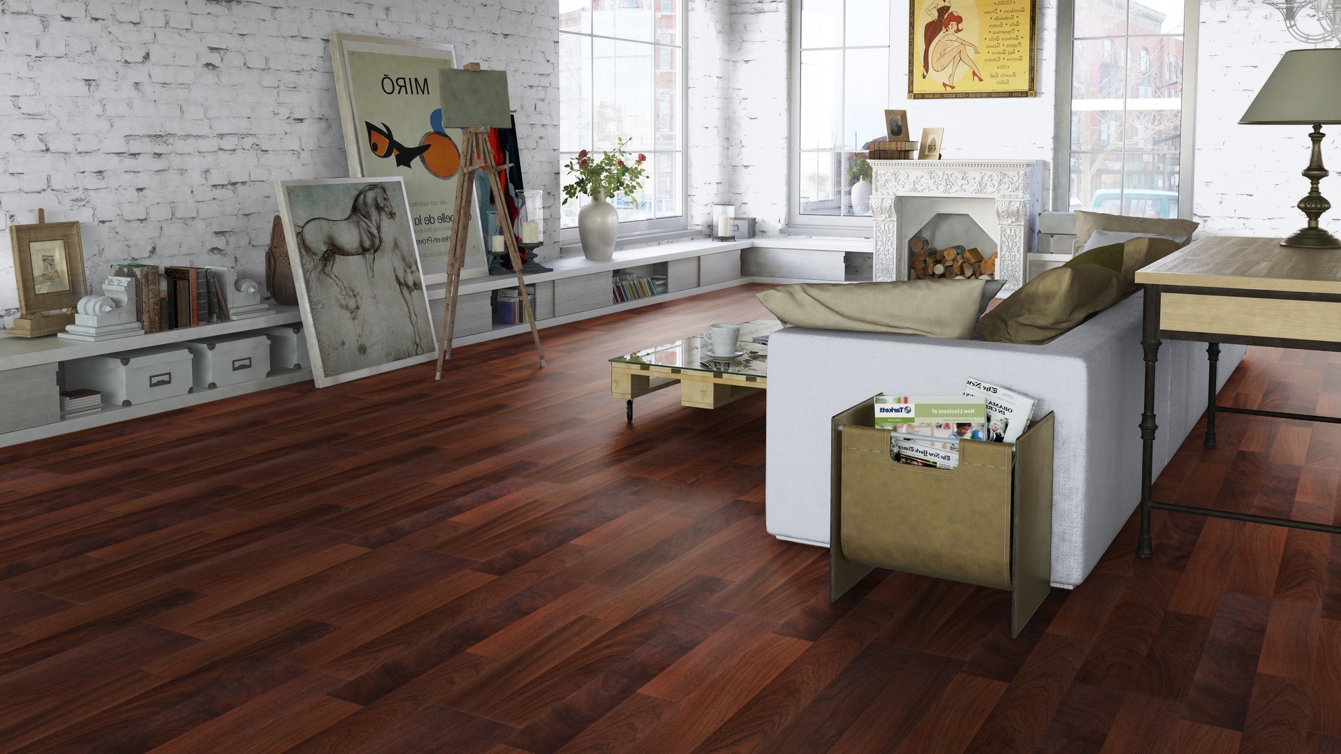 Ламинат Tarkett Robinson Mahagony 504035074 1292×194×8 фото в интерьере