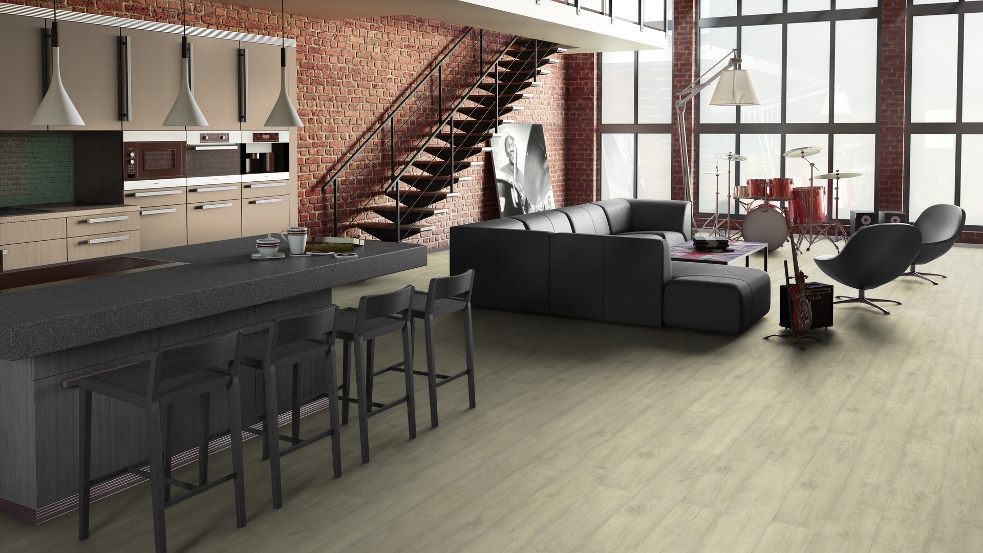 Ламинат Tarkett Estetica Sfumato 504015081 1292×194×9 фото в интерьере