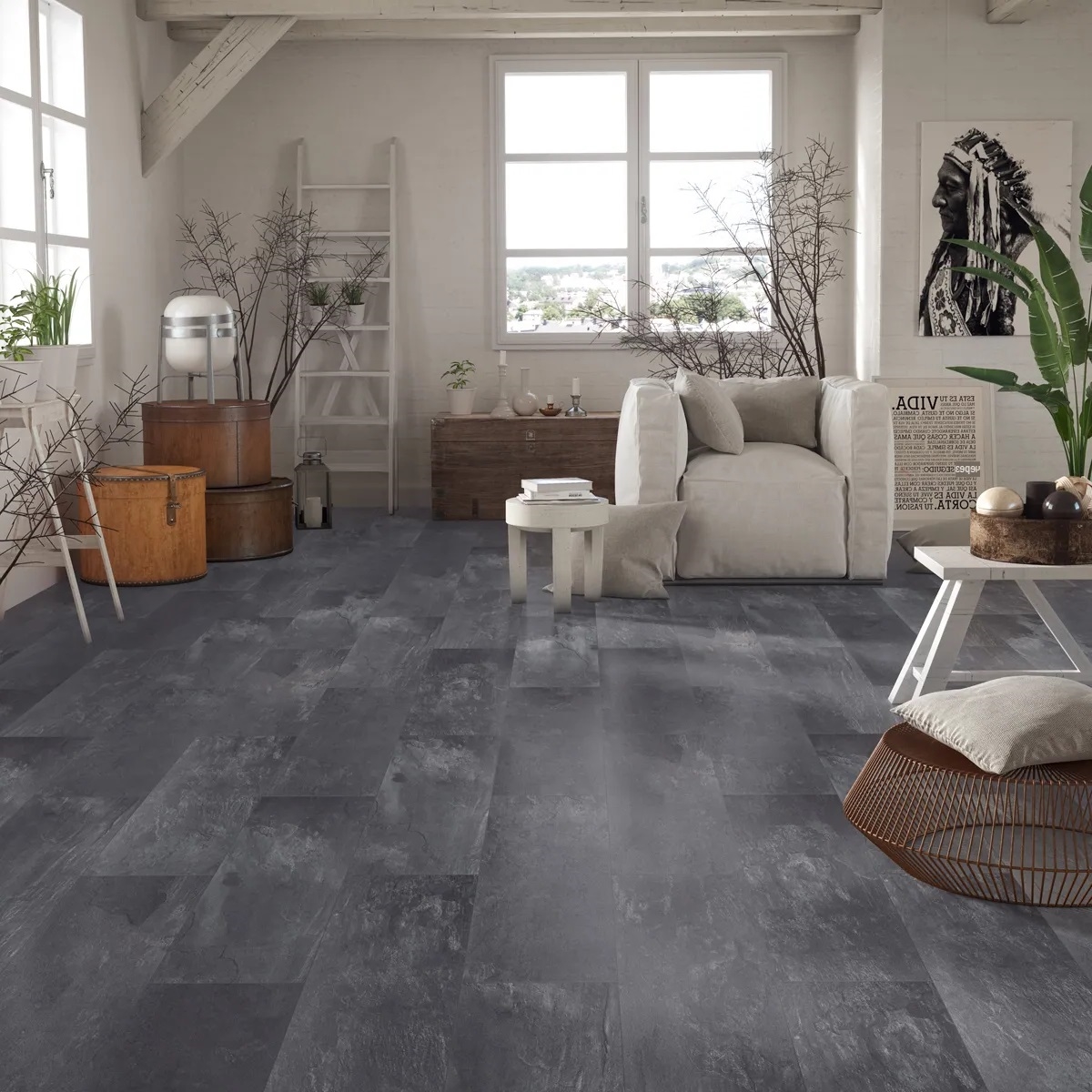 Ламинат Classen Visiogrande WR Olschiefer 56015 604×280×8 фото в интерьере