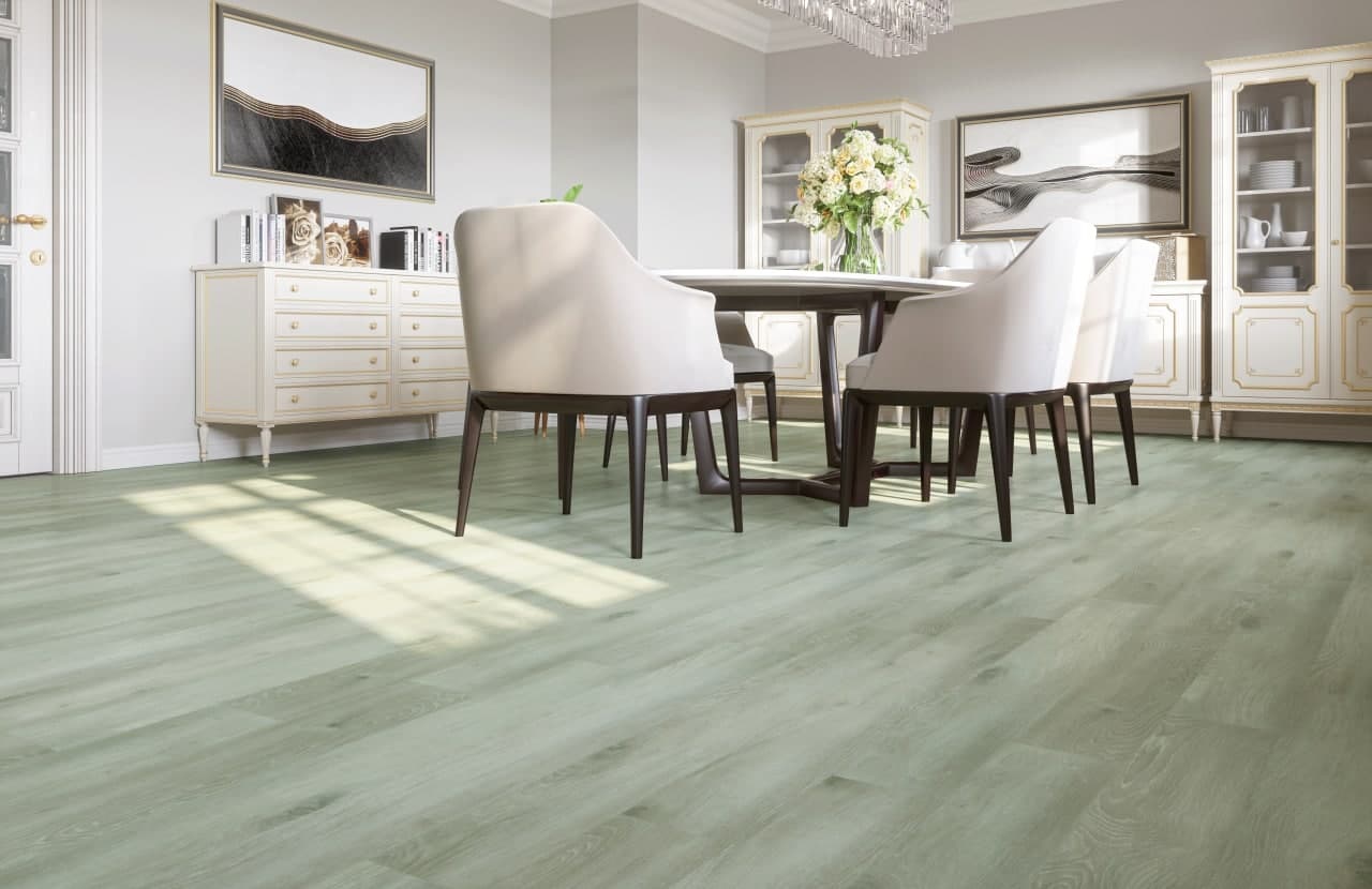 Кварцвиниловый SPC ламинат Fargo Comfort Дуб Палермо 2185-02 1220×150×4 фото в интерьере