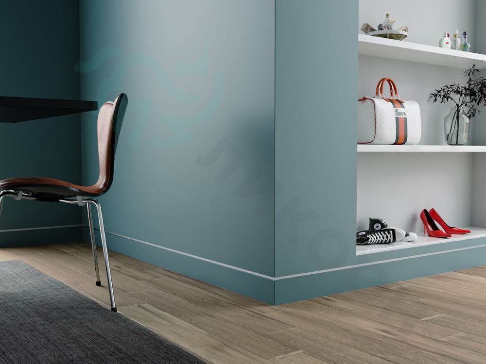 Плинтус алюминиевый скрытый с подсветкой Ликорн C-02.2.3 черный 2050×105×13,3