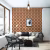 Обои Aura La Tapicera Avestruz Mandarina WP181051 10,05×0,53 фото в интерьере