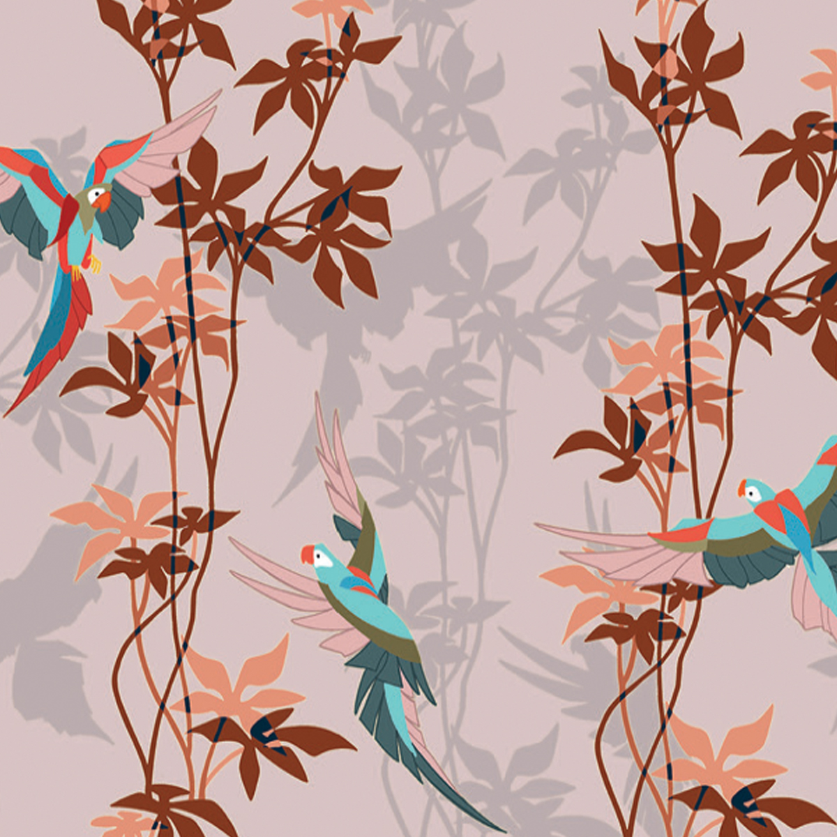 Обои Aura La Tapicera Loro Park Rose WP172052 10,05×0,53