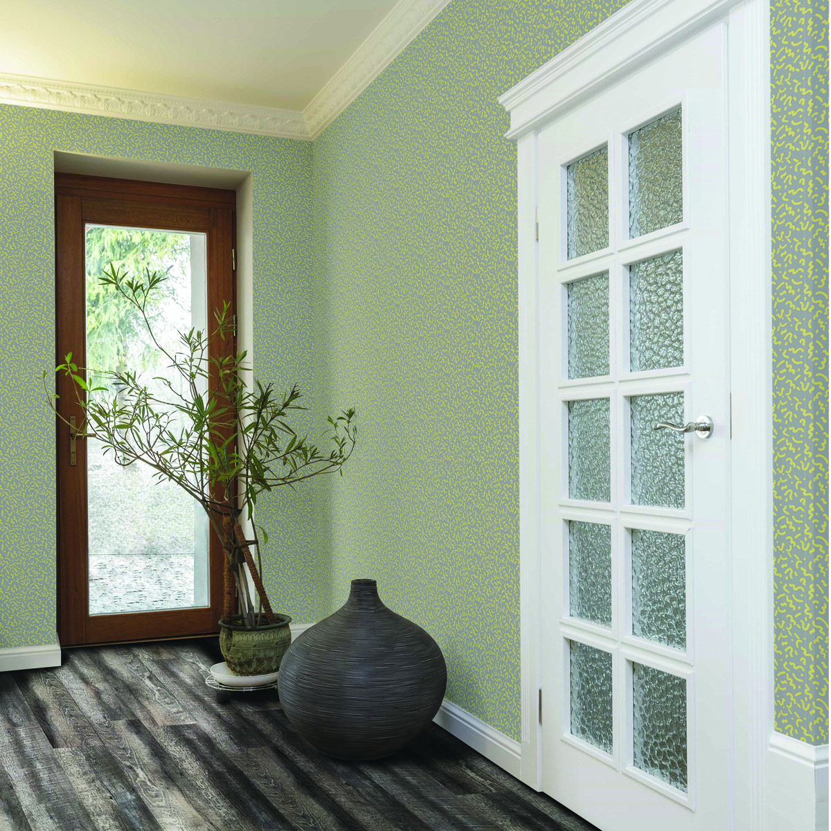 Обои Aura La Tapicera Memphis Light WP191031 10,05×0,53 фото в интерьере