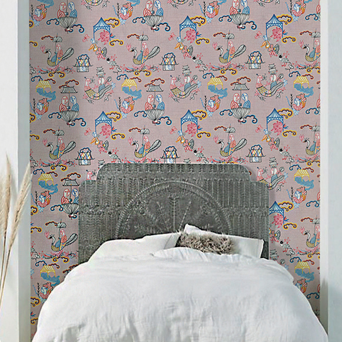 Обои Aura La Tapicera Los Amantes Rose WP191072 10,05×0,53 фото в интерьере