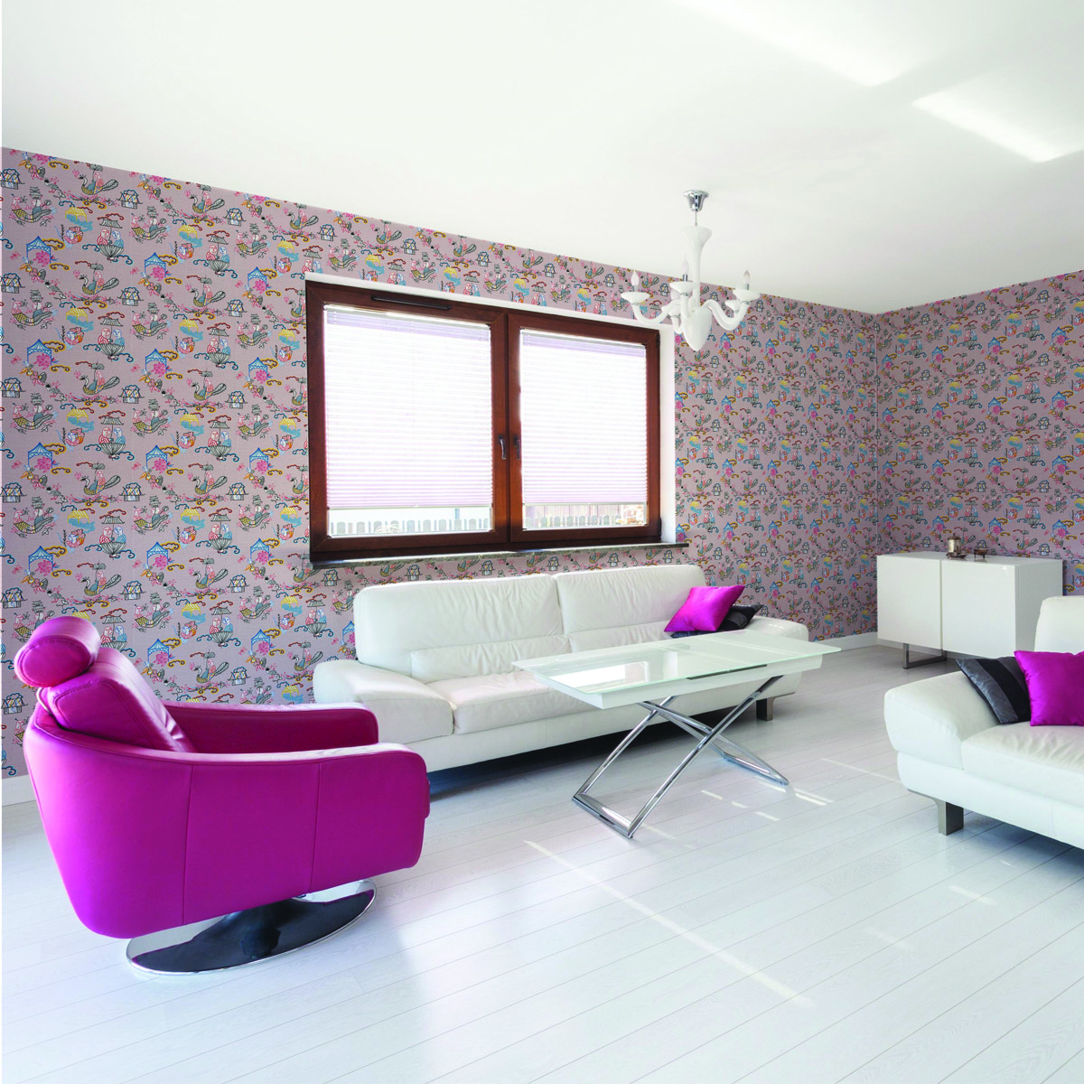 Обои Aura La Tapicera Los Amantes Rose WP191072 10,05×0,53 фото в интерьере