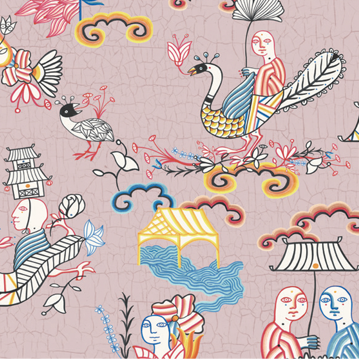 Обои Aura La Tapicera Los Amantes Rose WP191072 10,05×0,53