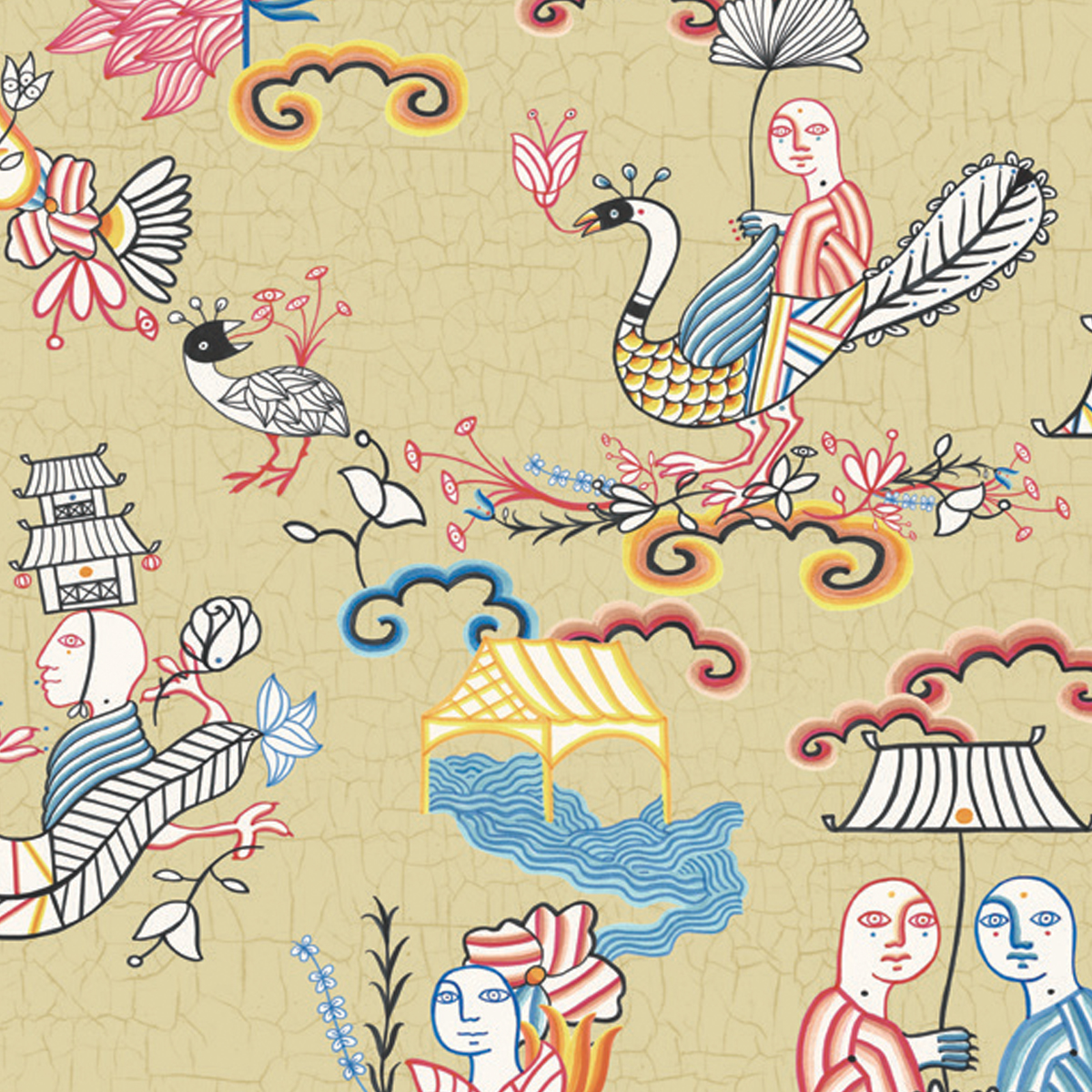 Обои Aura La Tapicera Los Amantes Gold WP191074 10,05×0,53