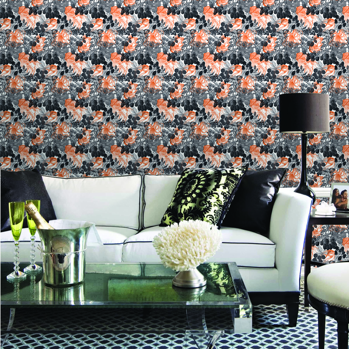 Обои Aura La Tapicera Sea Garden WP181031 10,05×0,53 фото в интерьере Обои Aura La Tapicera Sea Garden WP181031 10,05×0,53 фото в интерьере