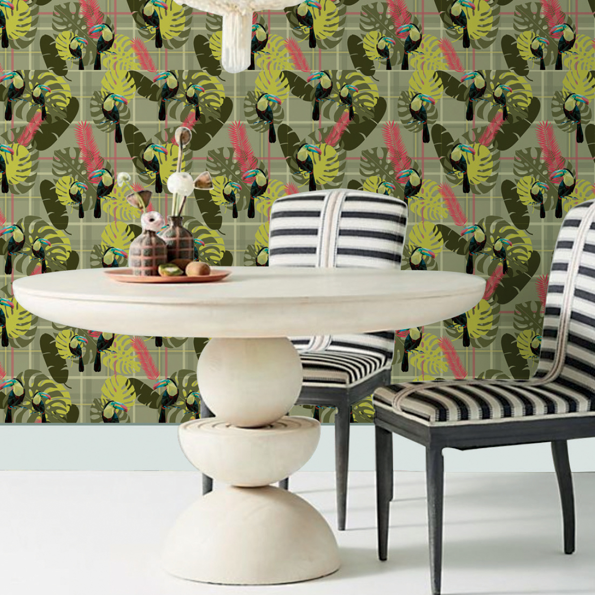 Обои Aura La Tapicera Tucan Escoces WP181021 10,05×0,53 фото в интерьере